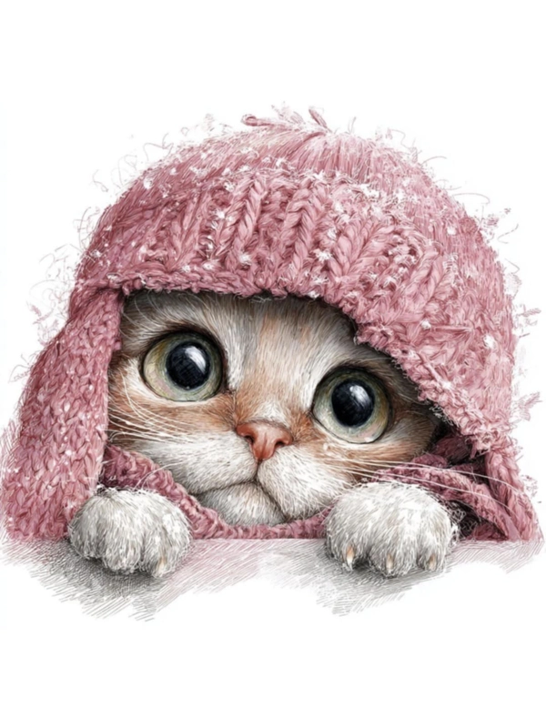 Cat with Pink Hat