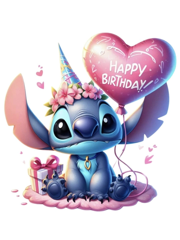 Stitch Birthday Heart Balloon