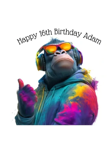 Cool Gorilla with Headphones