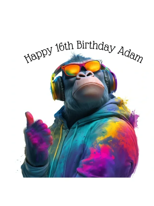 Cool Gorilla with Headphones