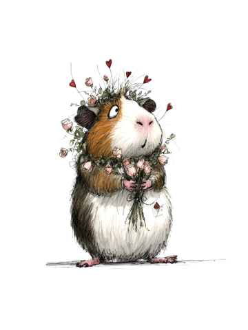 Guinea Pig - Flowers