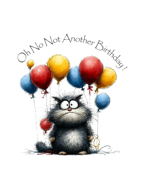 Birthday Cats with Balloons