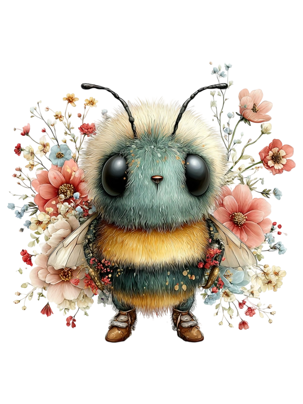 Beautiful Bee and Flowers