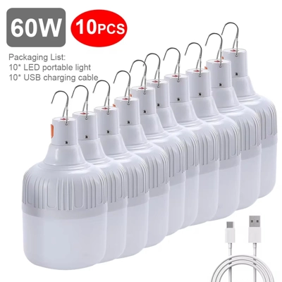 Usb Rechargeable Led Bulb Portable Camping Light Bulb Emergency Lighting Flashlight Lights Outdoor P