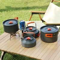 Portable Camping Cookware Set Outdoor Pot Tableware Kit Cooking Water Kettle Pan Travel Cutlery Uten