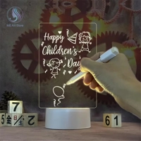 LED Note Board Night Lamp Message Board with Pen USB Plug-In Writable Night Lamp Gift for Children G