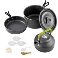 Camping Cooking Set Camping Cookware Travel Tableware Outdoor Picnic Set Teapot for 2-3 Peaple Non-S