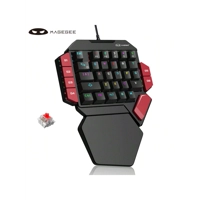 Magegee One Handed Professional Gaming Keyboard, Color Backlit 35 Keys Mini Wired Mechanical Keyboar