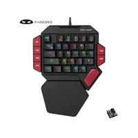 Magegee One Handed Professional Gaming Keyboard, Color Backlit 35 Keys Mini Wired Mechanical Keyboar