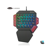 Magegee One Handed Professional Gaming Keyboard, Color Backlit 35 Keys Mini Wired Mechanical Keyboar