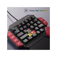 Magegee One Handed Professional Gaming Keyboard, Color Backlit 35 Keys Mini Wired Mechanical Keyboar