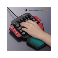 Magegee One Handed Professional Gaming Keyboard, Color Backlit 35 Keys Mini Wired Mechanical Keyboar