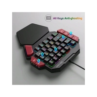 Magegee One Handed Professional Gaming Keyboard, Color Backlit 35 Keys Mini Wired Mechanical Keyboar