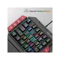 Magegee One Handed Professional Gaming Keyboard, Color Backlit 35 Keys Mini Wired Mechanical Keyboar