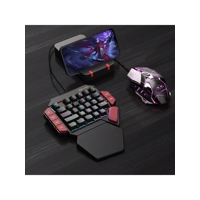 Magegee One Handed Professional Gaming Keyboard, Color Backlit 35 Keys Mini Wired Mechanical Keyboar