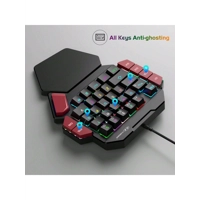 Magegee One Handed Professional Gaming Keyboard, Color Backlit 35 Keys Mini Wired Mechanical Keyboar