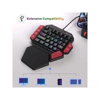 Magegee One Handed Professional Gaming Keyboard, Color Backlit 35 Keys Mini Wired Mechanical Keyboar