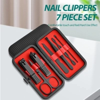 Home Nail Clipper 7Piece Set Large Opening Manicure Tool Unisex Mini Compact Gift Eyebrow Clip Tweez