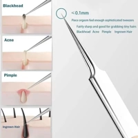 11Pcs Ingrown Hair Tweezers Acne Blackhead Removal Needles Black Dots Cleaner Pore Cleaner Deep Clea