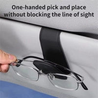 Universal Car Auto Sun Visor Eyeglass Hanger Clip Leather Glasses Holder Magnetic Multi-Function Aut