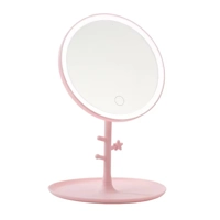 LED Touch Screen Makeup Mirror Folding Mirror Lighted Makeup Mirror 3 Colors Light Modes USB Recharg
