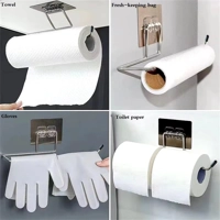 2PCS Kitchen Paper Towel Holder Adhesive Toilet Paper Rack Towel Hanger Tissue Dispenser Roll Napkin 2PCS Kitchen Paper Towel Holder Adhesive Toilet Paper Rack Towel Hanger Tissue Dispenser Roll Napkin
