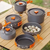 Portable Camping Cookware Set Outdoor Pot Tableware Kit Cooking Water Kettle Pan Travel Cutlery Uten