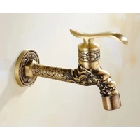 Decorative Brass Outdoor Faucet Garden Bibcock Tap Antique Retro Bathroom Washing Machine Faucet Bal Decorative Brass Outdoor Faucet Garden Bibcock Tap Antique Retro Bathroom Washing Machine Faucet Bal
