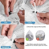 1PC Mesh Laundry Bag - Machine Washable Drawstring Design Travel Wash Bag for Blouses, Hosiery, Stoc 1PC Mesh Laundry Bag - Machine Washable Drawstring Design Travel Wash Bag for Blouses, Hosiery, Stoc