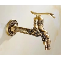 Decorative Brass Outdoor Faucet Garden Bibcock Tap Antique Retro Bathroom Washing Machine Faucet Bal Decorative Brass Outdoor Faucet Garden Bibcock Tap Antique Retro Bathroom Washing Machine Faucet Bal