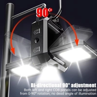 Mini Flashlight Keychain Light COB Work Light USB Rechargeable Lamp with 90° Foldable Side Lights Su