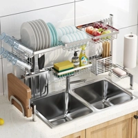 DIY Storage Holder Stainless Steel Kitchen Organizer Multifunction Kitchen Shelf Wall Drain Dish Bas