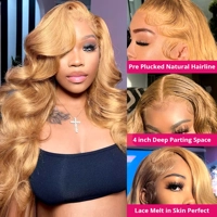 #27 Honey Blonde Lace Front Human Hair Wigs Colored Human Hair Wigs for Women 13X6 HD Body Wave Huma