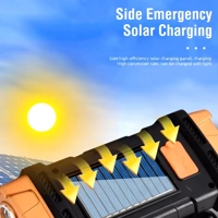 Portable Powerful USB Rechargeable Flashlight Solar LED Light with COB Work Light 4 Gear Charge Mobi Portable Powerful USB Rechargeable Flashlight Solar LED Light with COB Work Light 4 Gear Charge Mobi