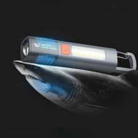 SMILING SHARK Outdoor Flashlight Strong Light Variable Focus with Floodlight Side Lights Mini Flashl