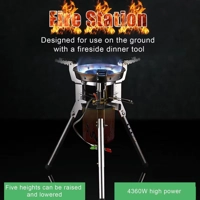 Outdoor Camping Gas Stove 4360W Adjustable Height Foldable Burner for Picnic Camping Cooker Universa