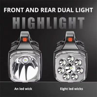 Portable Powerful USB Rechargeable Flashlight Solar LED Light with COB Work Light 4 Gear Charge Mobi Portable Powerful USB Rechargeable Flashlight Solar LED Light with COB Work Light 4 Gear Charge Mobi