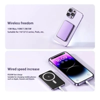 Magnetic 30000Mah Power Bank Wireless Portable Fast Charger Slim Metal Powerbank External Spare Batt