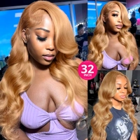 #27 Honey Blonde Lace Front Human Hair Wigs Colored Human Hair Wigs for Women 13X6 HD Body Wave Huma