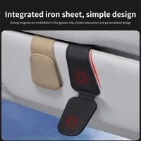 Universal Car Auto Sun Visor Eyeglass Hanger Clip Leather Glasses Holder Magnetic Multi-Function Aut