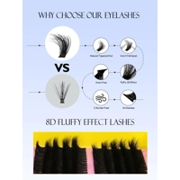 Cluster Lashes Kit Fluffy Individual Lashes Volume Mixed Tray Faux Mink Lashes Eyelash Extension Mak Cluster Lashes Kit Fluffy Individual Lashes Volume Mixed Tray Faux Mink Lashes Eyelash Extension Mak