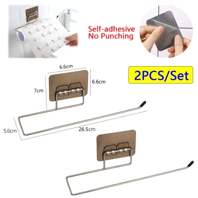 2PCS Kitchen Paper Towel Holder Adhesive Toilet Paper Rack.. 2PCS Kitchen Paper Towel Holder Adhesive Toilet Paper Rack..