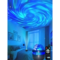 1Pc Usb Galaxy Night Light Projector with Remote Control, 7 Colors, for Bedroom, Adult Game Room, Ho