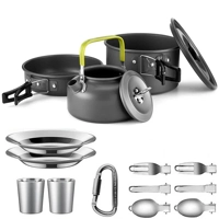 Camping Cooking Set Camping Cookware Travel Tableware Outdoor Picnic Set Teapot for 2-3 Peaple Non-S