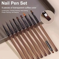 9PCS UV Gel Nail Brush Liner DIY Painting Pen Manicure Acrylic Drawing Brush for Nail Art Design Nai