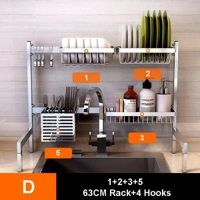 DIY Storage Holder Stainless Steel Kitchen Organizer Multifunction Kitchen Shelf Wall Drain Dish Bas