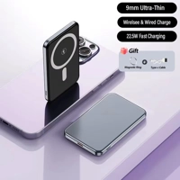 Magnetic 30000Mah Power Bank Wireless Portable Fast Charger Slim Metal Powerbank External Spare Batt
