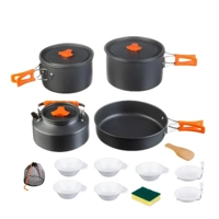 Portable Camping Cookware Set Outdoor Pot Tableware Kit Cooking Water Kettle Pan Travel Cutlery Uten