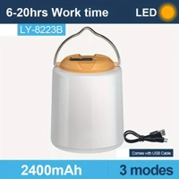 Rechargeable LED Camping Lantern with Hook Super Bright Soft Light Tent Light Night Emergency Light