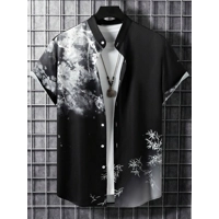 Manfinity RSRT Men Plants Print Button up Shirt without Tee Manfinity RSRT Men Plants Print Button up Shirt without Tee